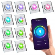10x OČKOVÉ HALOGÉNOVÉ SVIETIDLÁ DO SPÁLNE KÚPEĽŇOVÝ STROP RGB+W WIFI SMART 10x OČKOVÉ HALOGÉNOVÉ SVIETIDLÁ DO SPÁLNE KÚPEĽŇOVÝ STROP RGB+W WIFI SMART