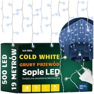 SOPLE 500 LED VONKAJŠIE LAMPY STUDENÉ BIELE VIANOCE HRUBÉ DRÔTOVÉ VIANOCE SOPLE 500 LED VONKAJŠIE LAMPY STUDENÉ BIELE VIANOCE HRUBÉ DRÔTOVÉ VIANOCE