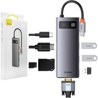 Baseus 8v1 USB-C HUB PD USB HDMI SD TF VGA čítačka Baseus 8v1 USB-C HUB PD USB HDMI SD TF VGA čítačka