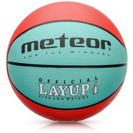 Basketbal Meteor Layup 4 červená/zelená