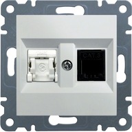 Telefón + počítač RJ11/12 + zásuvka RJ45 biela WL2210 LUMINA 2 Hager Telefón + počítač RJ11/12 + zásuvka RJ45 biela WL2210 LUMINA 2 Hager