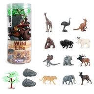 SET POSTAVIČIEK VEĽKÉ ZVIERATKÁ SAFARI DIVOKÁ ZOO XXL KONTAJNER WOOPIE FARMA