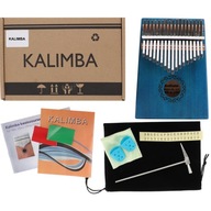 Kalimba zazna klavír 17 kláves mahagón príslušenstvo kufra W-17T-8 modrý Kalimba zazna klavír 17 kláves mahagón príslušenstvo kufra W-17T-8 modrý