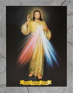 OBRAZ 45x35 JESUS JESUS BUD VERIM TI SIVÝ RÁM OBRAZ 45x35 JESUS JESUS BUD VERIM TI SIVÝ RÁM