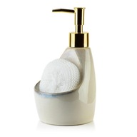 Keramická nádoba na mydlo 400 ml Béžová Do kuchyne kúpeľňový dávkovač Gold Keramická nádoba na mydlo 400 ml Béžová Do kuchyne kúpeľňový dávkovač Gold