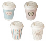 Papierové poháre hrnček PASTELE 400ml + DEKLE 100ks Papierové poháre hrnček PASTELE 400ml + DEKLE 100ks