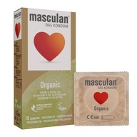 Masculan Organic kondómy Prírodné doplnkové mazanie 10 ks.