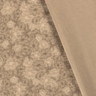 MUSLÍN BAVLNENÉ KVETY TAUPE 19298/52 MUSLÍN BAVLNENÉ KVETY TAUPE 19298/52