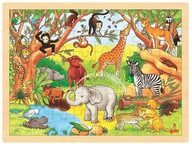 Puzzle Afrika 48 ks. v drevenom ráme Goki Puzzle Afrika 48 ks. v drevenom ráme Goki