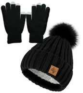 Teplý zimný set čiapka + rukavice