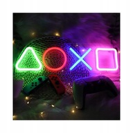 Neónové nočné svetlo s LED hernými symbolmi na gamepade PS4 Neónové nočné svetlo s LED hernými symbolmi na gamepade PS4