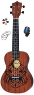 Koncertné ukulele Harley Benton z masívneho mahagónu SET