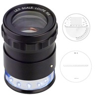 Dielenská lupa so stupnicou dĺžky, uhla a polomeru 10x /25-14 mm LED Dielenská lupa so stupnicou dĺžky, uhla a polomeru 10x /25-14 mm LED