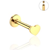PIERCING Titanium Gold Labret SRDCOVÝ lalok 1,2/8/3 PIERCING Titanium Gold Labret SRDCOVÝ lalok 1,2/8/3