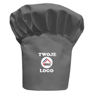 Vysoká sivá kuchárska čiapka s vaším logom