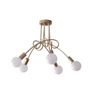 Stropné závesné svietidlo, luster, 5 kovová hlavica, ohnutá rovná LED, zlatá Stropné závesné svietidlo, luster, 5 kovová hlavica, ohnutá rovná LED, zlatá