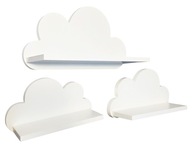 Police Cloud, sada 3 políc na zavesenie na stenu, celá biela, pre deti Police Cloud, sada 3 políc na zavesenie na stenu, celá biela, pre deti