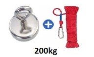 Neodymový magnetický držiak 200kg N42 hák + lano
