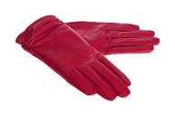 Dámske kožené rukavice, červené, veľkosť X/S