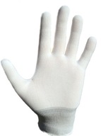 Biele nepotiahnuté nylonové rukavice veľkosť 9