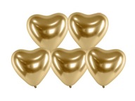 Latexové balóny Hearts Glossy gold 50 ks.