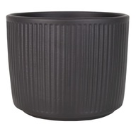 Obal Ø15cm na kvetináč, MAT ČIERNA antracitové PRUHY Obal Ø15cm na kvetináč, MAT ČIERNA antracitové PRUHY
