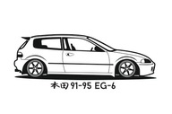 Nálepka na stenu HONDA CIVIC EG6 5gen, motív steny Nálepka na stenu HONDA CIVIC EG6 5gen, motív steny