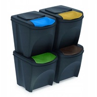 Sortibox 4x 25L nádoby na triedenie odpadu, čierna Sortibox 4x 25L nádoby na triedenie odpadu, čierna
