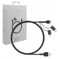 AUKEY CB-BAL5 kábel 3v1 IPHONE / MICRO USB / USB-C 1,2 m QC PD Apple MFi AUKEY CB-BAL5 kábel 3v1 IPHONE / MICRO USB / USB-C 1,2 m QC PD Apple MFi