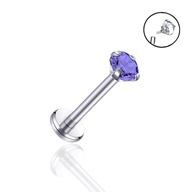 PIERCING Labret s fialovým zirkónom TITÁN 1,2/8/4 PIERCING Labret s fialovým zirkónom TITÁN 1,2/8/4