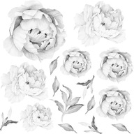 Samolepka na stenu FLOWERS PIONIES PIONY RASTLINA Samolepka na stenu FLOWERS PIONIES PIONY RASTLINA