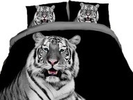 3D obliečky Biely tiger čierny/sivý 160x200, 3 kusy 3D obliečky Biely tiger čierny/sivý 160x200, 3 kusy