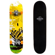 Klasický drevený skateboard METEOR YELLOW