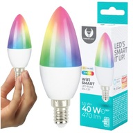 SMART LED žiarovka E14 C37 5,5W Tuya RGB CCT DIM 230V WiFi Aplikácia SMART LED žiarovka E14 C37 5,5W Tuya RGB CCT DIM 230V WiFi Aplikácia