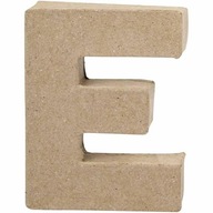 Písmeno E vyrobené z papier-mâché, 10x2 cm