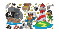Samolepky na stenu 70x35 lode, PIRÁTI, poklady, 6 vzorov. Samolepky na stenu 70x35 lode, PIRÁTI, poklady, 6 vzorov.