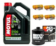 Olej MOTUL + filter KN-303 + zapaľovacie sviečky NGK CR9EK, Kawasaki Z750, 07-13 Olej MOTUL + filter KN-303 + zapaľovacie sviečky NGK CR9EK, Kawasaki Z750, 07-13