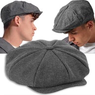 ŠARŽOVÁ ČIAPKA HERRINGBONE RETRO ŠTÝL ŠEDÁ ELEGANTNÁ UNISEX S/M ŠARŽOVÁ ČIAPKA HERRINGBONE RETRO ŠTÝL ŠEDÁ ELEGANTNÁ UNISEX S/M