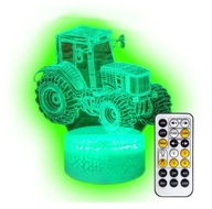 Nočná lampa 3D LED TRAKTOR Traktor + USB + PILOT