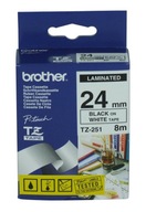 Brother P-Touch Tape Black On White