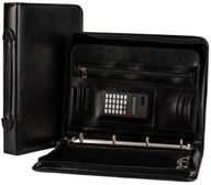 Kožená aktovka s kalkulačkou, čierna aktovka A4 - Tizano BW04