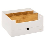BAMBOO organizér na kozmetiku so zásuvkou, biely BAMBOO organizér na kozmetiku so zásuvkou, biely