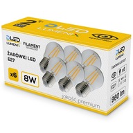6x E27 LED FILAMENT Žiarovka Edison DEKORATÍVNA guľa 960lm 8W TEPLÁ 6x E27 LED FILAMENT Žiarovka Edison DEKORATÍVNA guľa 960lm 8W TEPLÁ