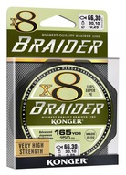 KONGER X8 BRAIDER BRIDGE 0,08MM 150M OLIVOVÁ ZELENÁ KONGER X8 BRAIDER BRIDGE 0,08MM 150M OLIVOVÁ ZELENÁ