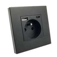 USB A a C ELEKTRICKÁ ZÁSUVKA PLASTOVÁ 2100 mA ČIERNA B-LINE USB A a C ELEKTRICKÁ ZÁSUVKA PLASTOVÁ 2100 mA ČIERNA B-LINE