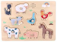 Drevené zvukové puzzle Farmárske zvieratká Adamtoys Drevené zvukové puzzle Farmárske zvieratká Adamtoys
