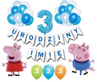 Sada 3 narodeninových ozdôb s balónikmi prasiatka Peppa Sada 3 narodeninových ozdôb s balónikmi prasiatka Peppa