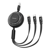 Kábel 3v1 USB na USB-C / Lightning / Micro USB,