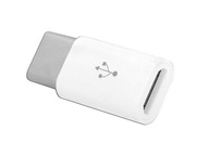 USB adaptérová zástrčka USB-C - micro-USB konektor biely