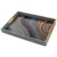 Ozdobný podnos v módnom vzore s úchytkami Glamour 45X32X5 Eurofirany Ozdobný podnos v módnom vzore s úchytkami Glamour 45X32X5 Eurofirany